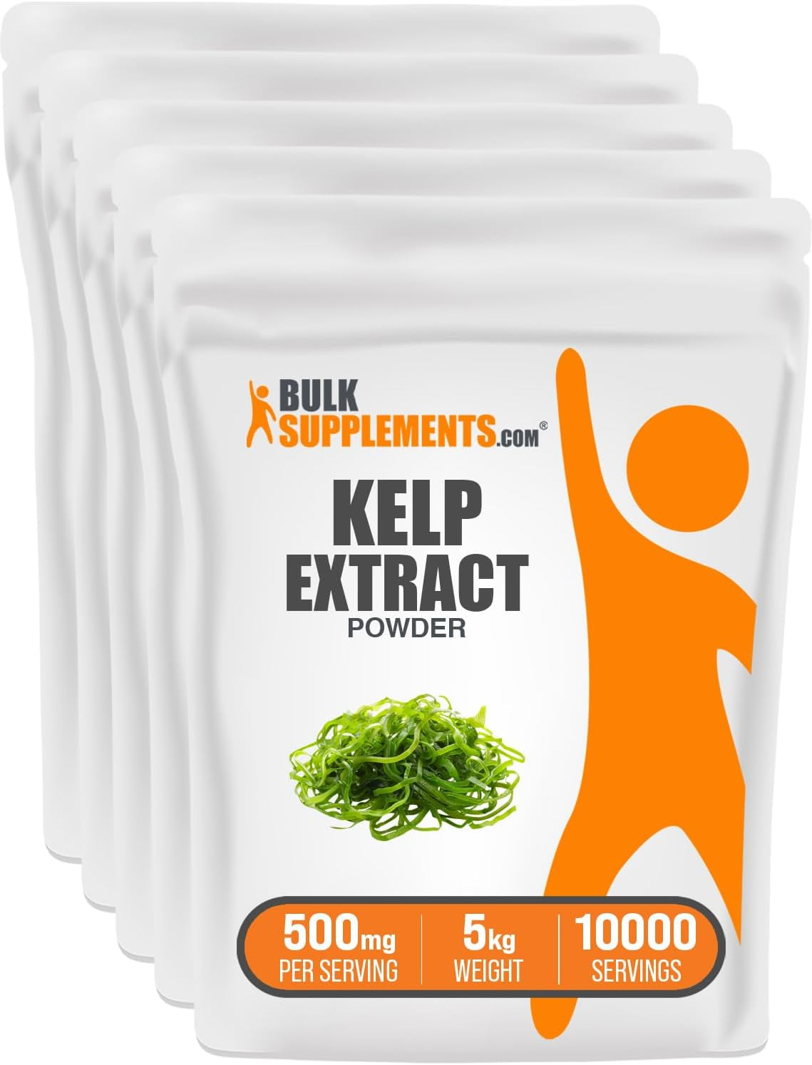 .Com Kelp Extract Powder - Kelp Supplement, Brown Seaweed Extract, Seaweed Powder - Gluten Free, 500Mg per Serving, 1Kg (2.2 Lbs) (Pack of 5)