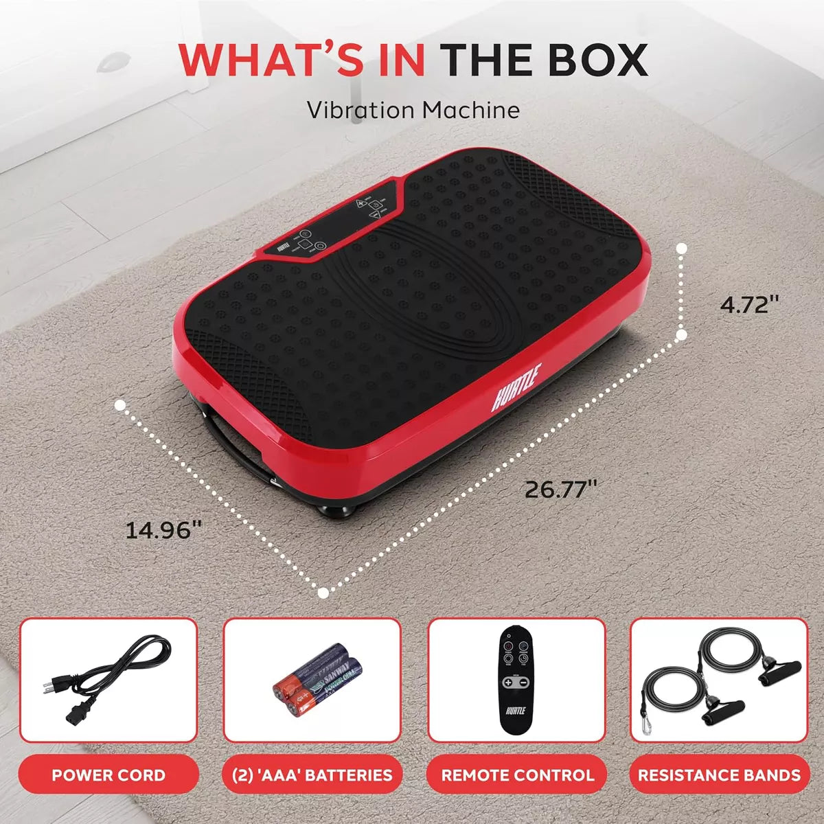 Hurtle Core Fitness Training Vibration Machine Full-Body Vibration Workout – HURVBTR36RD