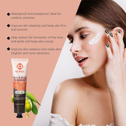 Sunscreen for Face & Body SPF 30, Moisturizing Facial Sunscreen, Non-Greasy Formula