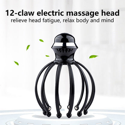 Automatic Electric Scalp Head Massager Relax Calm Stress Octopus Hands-Free New