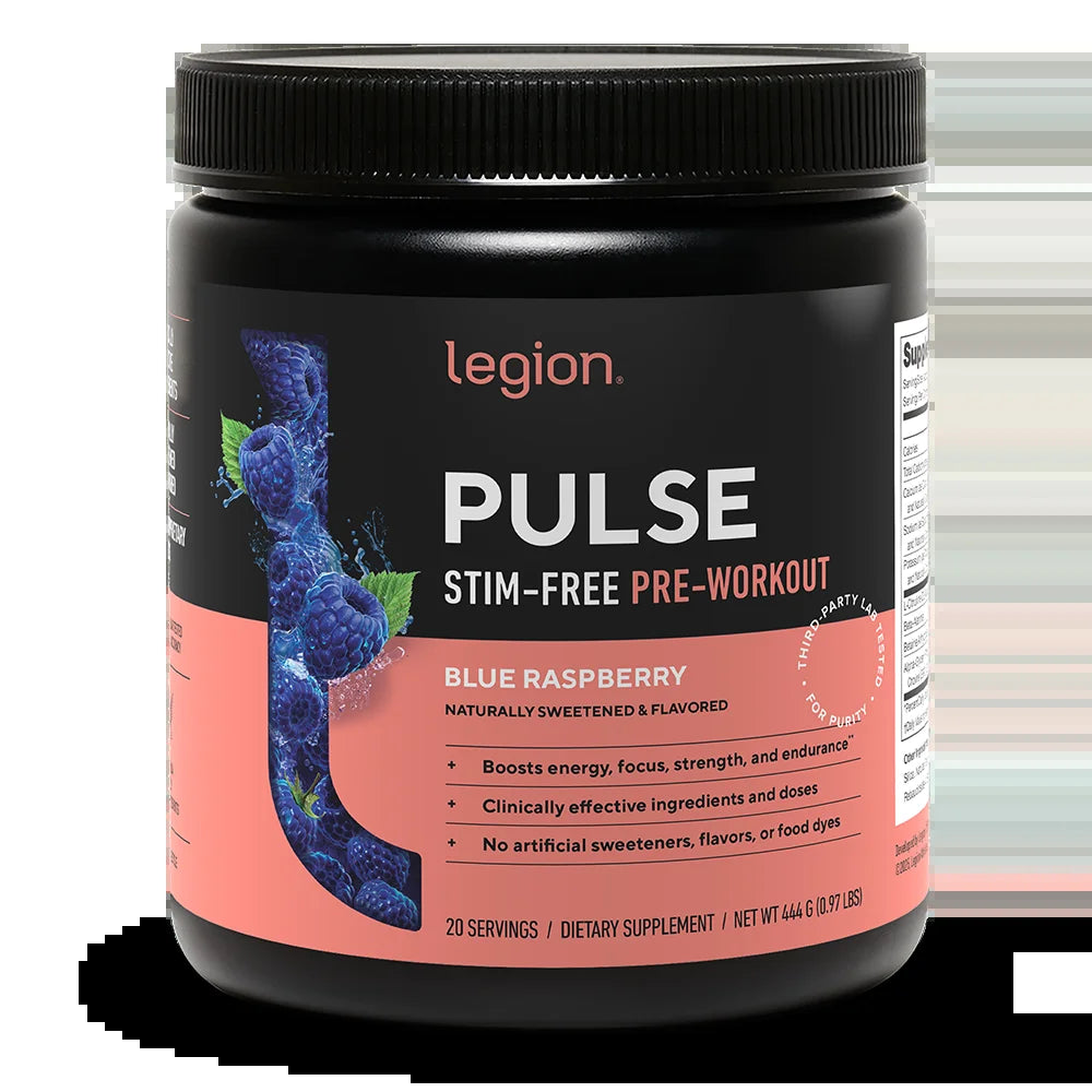 Pulse Natural Pre-Workout Supplement Caffeine-Free Naturally Sweetened and Flavored