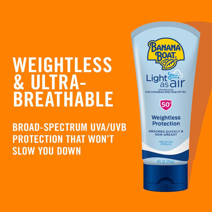 Light as Air Sunscreen Lotion SPF 50 Twin Pack | Lightweight Sunscreen & Light as Air Face Sunscreen Lotion SPF 50, 3Oz | Travel Size Sunscreen