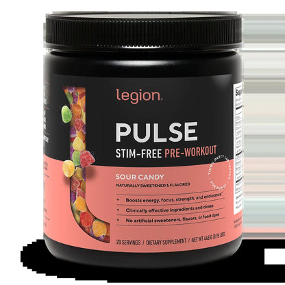 Pulse Natural Pre-Workout Supplement Caffeine-Free Naturally Sweetened and Flavored
