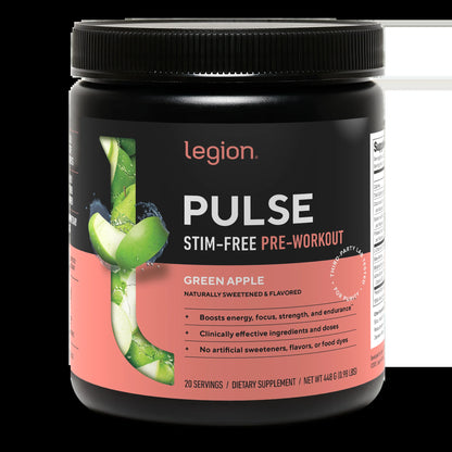 Pulse Natural Pre-Workout Supplement Caffeine-Free Naturally Sweetened and Flavored
