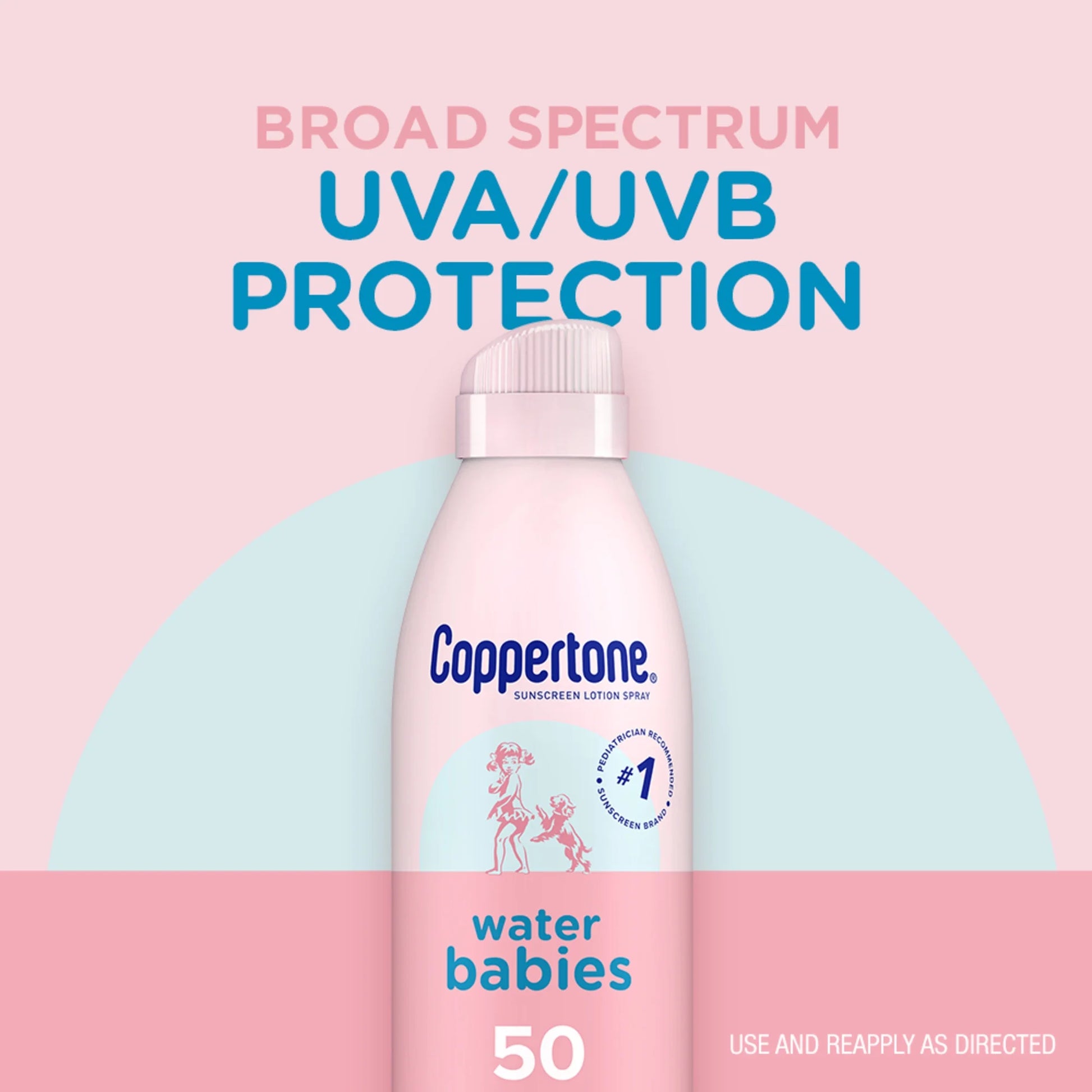 Waterbabies Sunscreen Spray, SPF 50 Baby Sunscreen, 6 Oz, Pack of 2