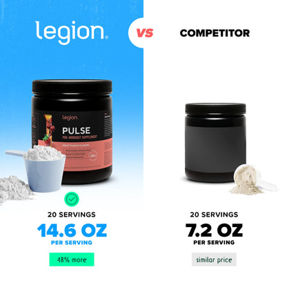 Pulse Natural Pre-Workout Supplement Caffeine-Free Naturally Sweetened and Flavored