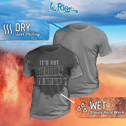 Sweat Activated T Shirt with Motivational Message for Gym or Workout Theme It'S Not Swagger Im Just Sore Men Large Grey