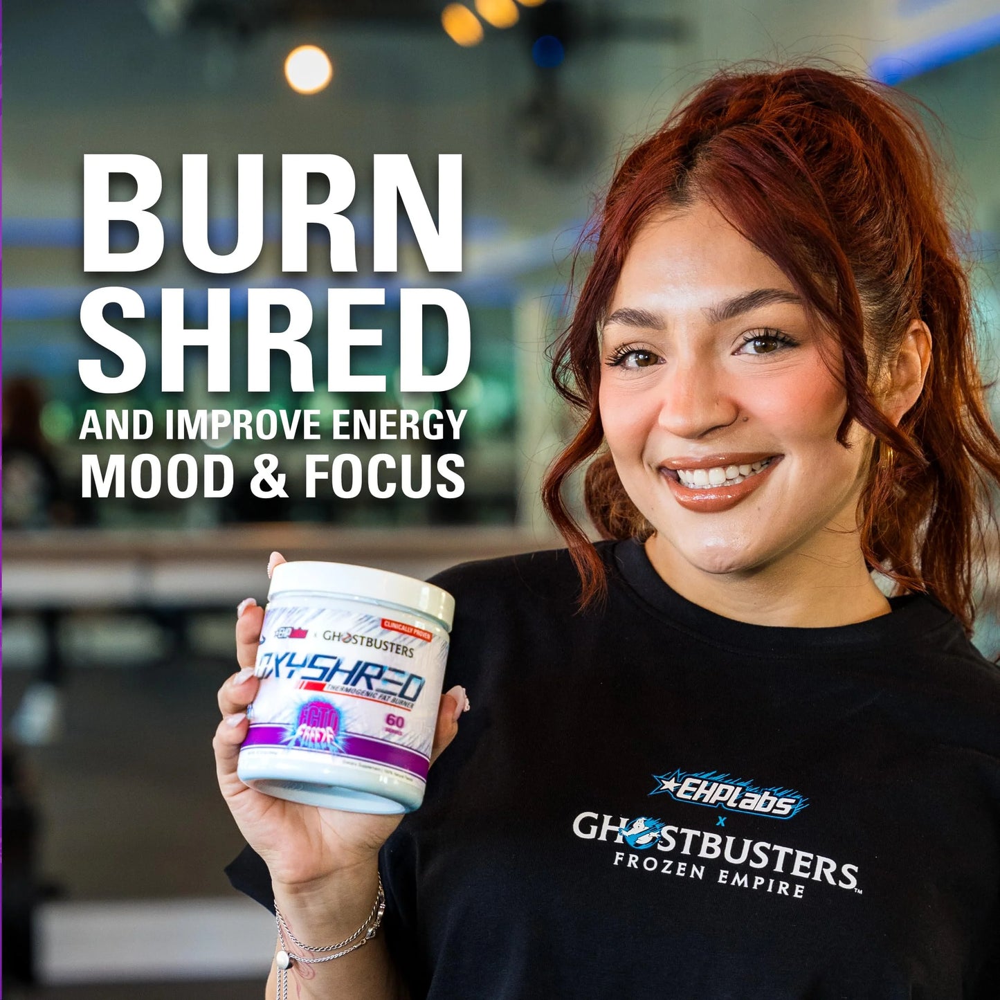 X Ghostbusters Oxyshred Pre Workout Powder Supplement - Preworkout Powder with Acetyl L Carnitine, Energy Boost Drink - Ecto Freeze, 60 Servings
