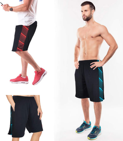 Long Basketball Shorts for Men, 4 Pack, Sports, Fitness, and Exercise, Athletic Performance