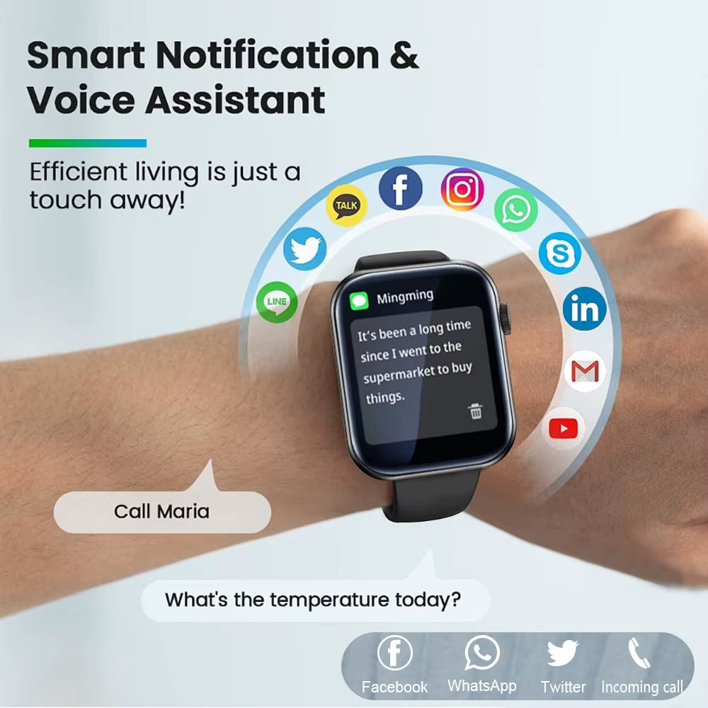 2025 New Bluetooth Call Smart Watch Men Sports Health Band Heart Rate Health Monitoring Waterproof Women Smartwatch