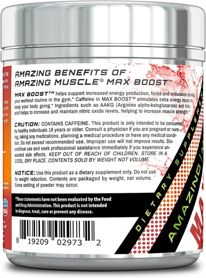 Max Boost Pre-Workout Formula, 60 Servings - Sucralose - Fruit Punch