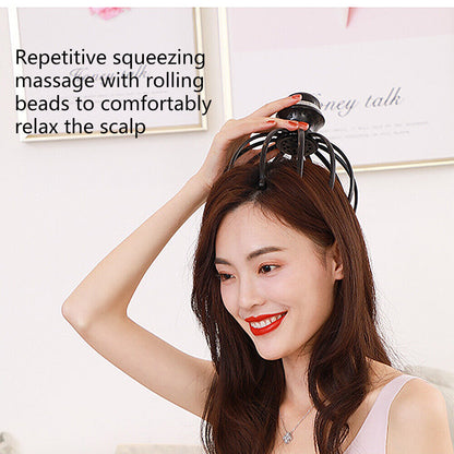 Automatic Electric Scalp Head Massager Relax Calm Stress Octopus Hands-Free New