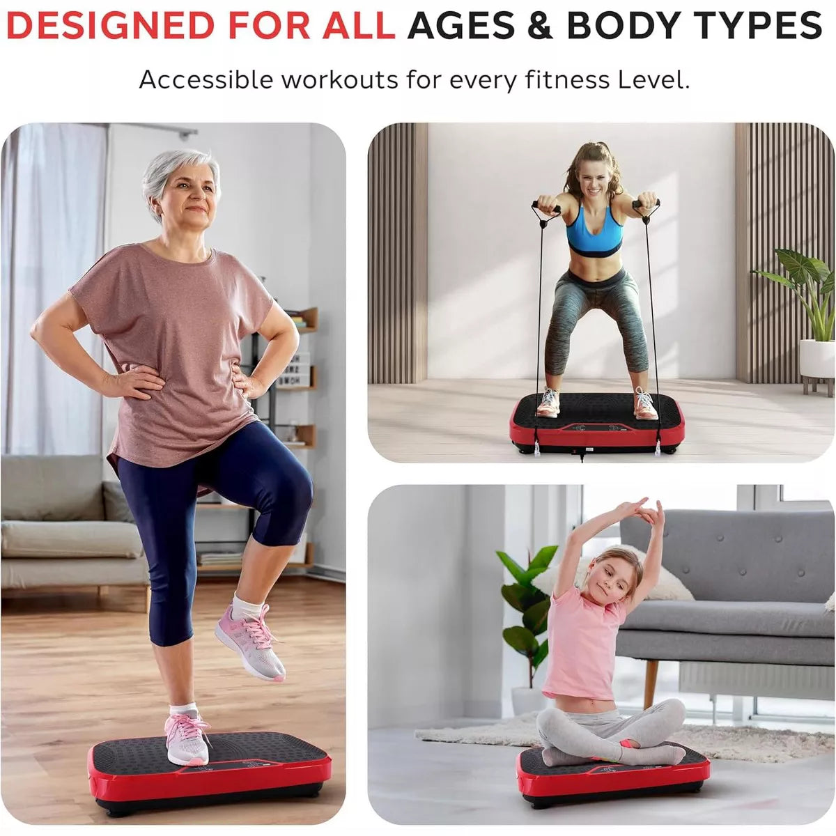 Hurtle Core Fitness Training Vibration Machine Full-Body Vibration Workout – HURVBTR36RD