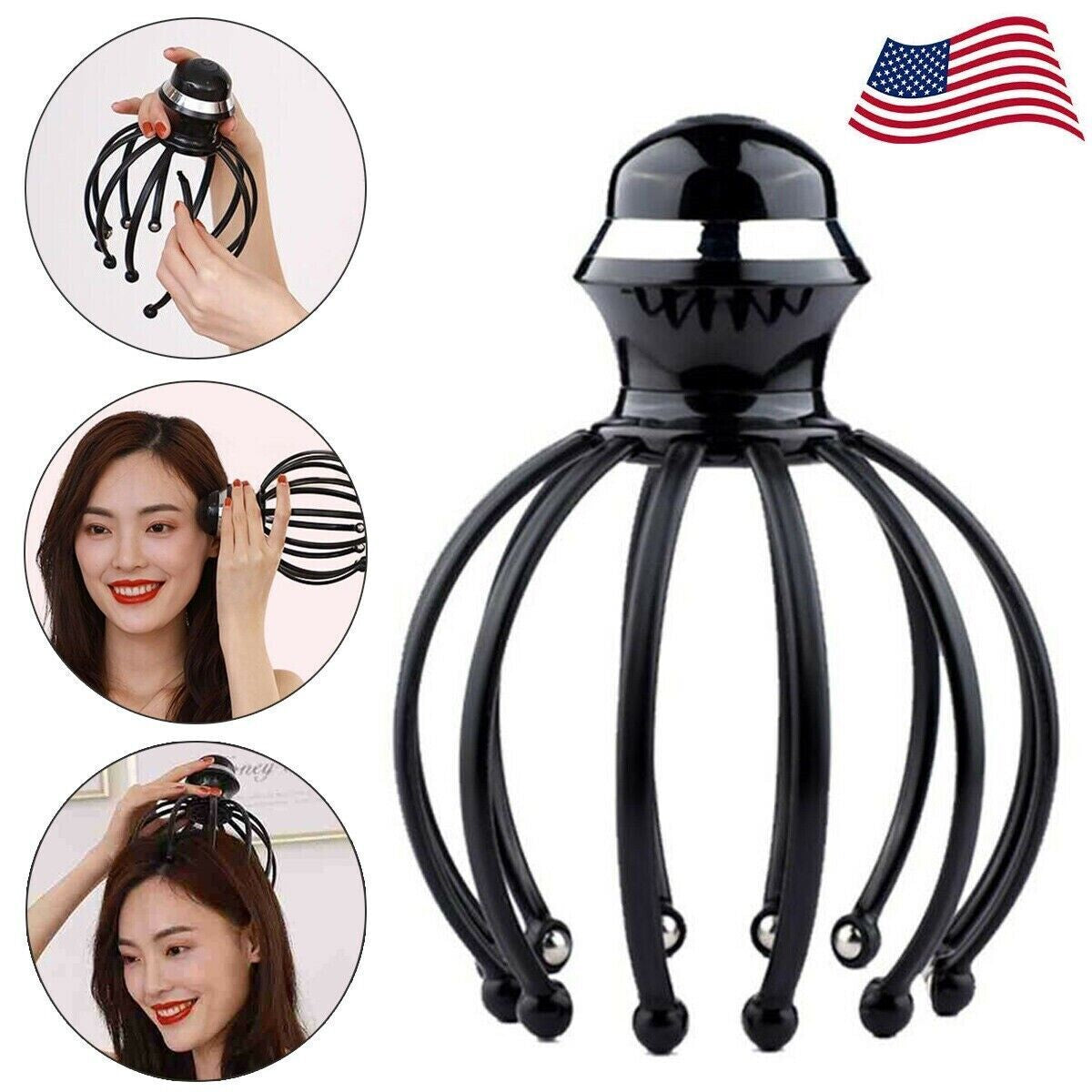 Automatic Electric Scalp Head Massager Relax Calm Stress Octopus Hands-Free New
