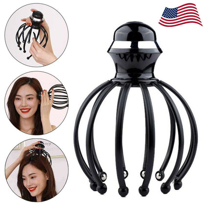 Automatic Electric Scalp Head Massager Relax Calm Stress Octopus Hands-Free New