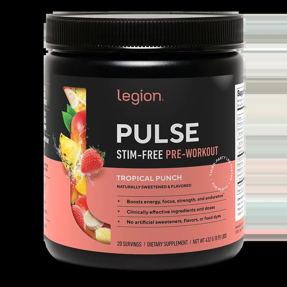 Pulse Natural Pre-Workout Supplement Caffeine-Free Naturally Sweetened and Flavored